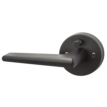 Sure-Loc Hardware Sure-Loc Hardware Basel Round Privacy Lever, Reversible Handing, Flat Black BS102-RD FBL